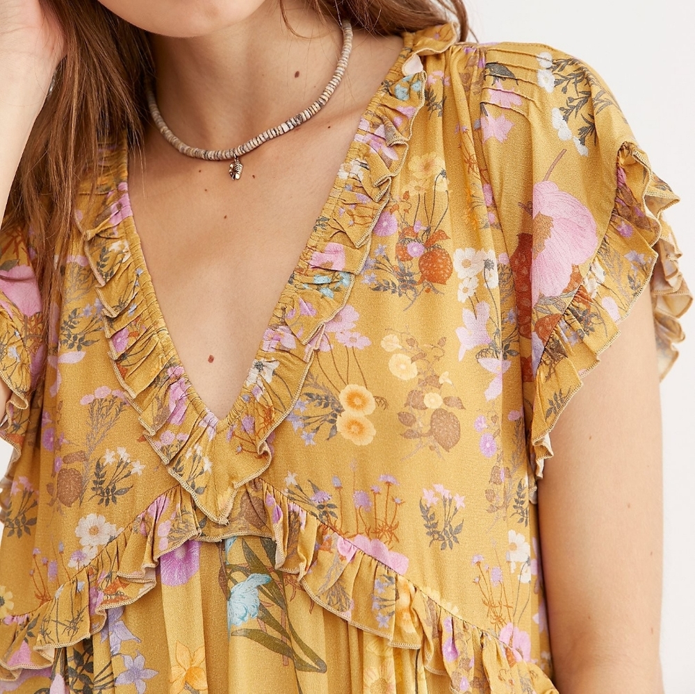 NEW Spell x Free People Yellow Wild Bloom Romper - Picture 2 of 5